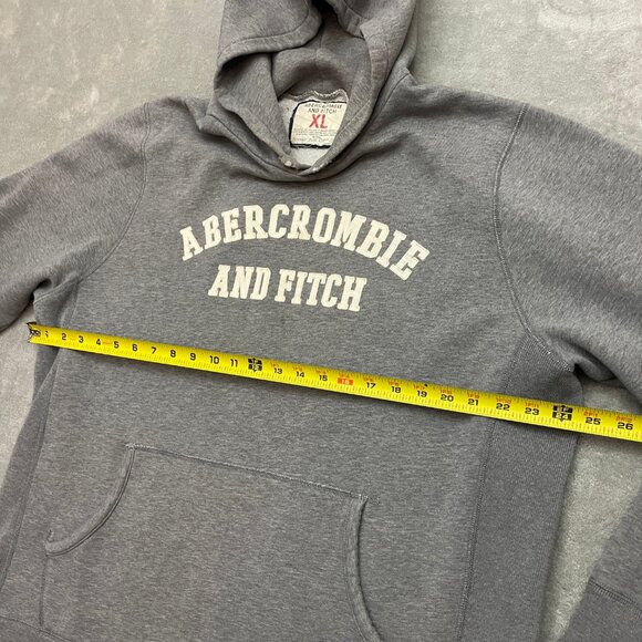 Vintage Abercrombie & Fitch Hoodie XL Y2K Heavy Thick Distressed embroidered - Picture 7 of 9